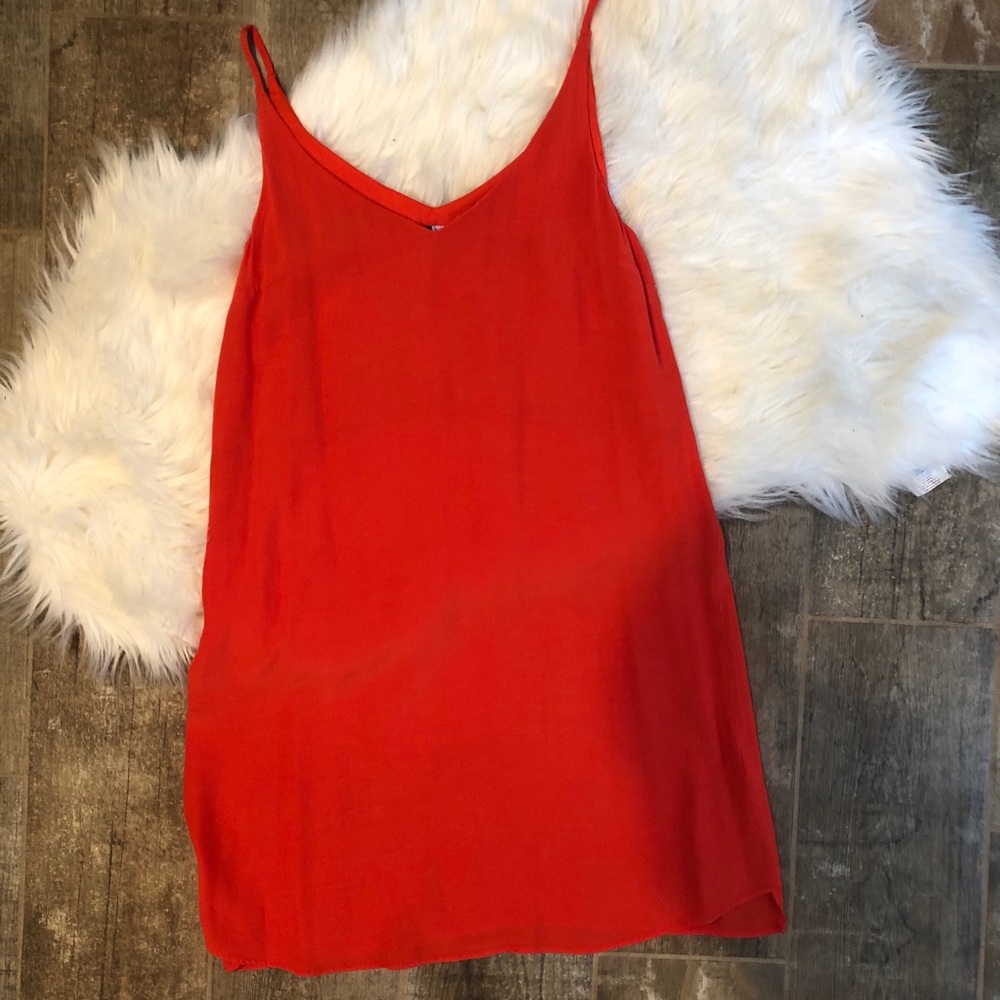 TOPSHOP red spaghetti strap mini dress
